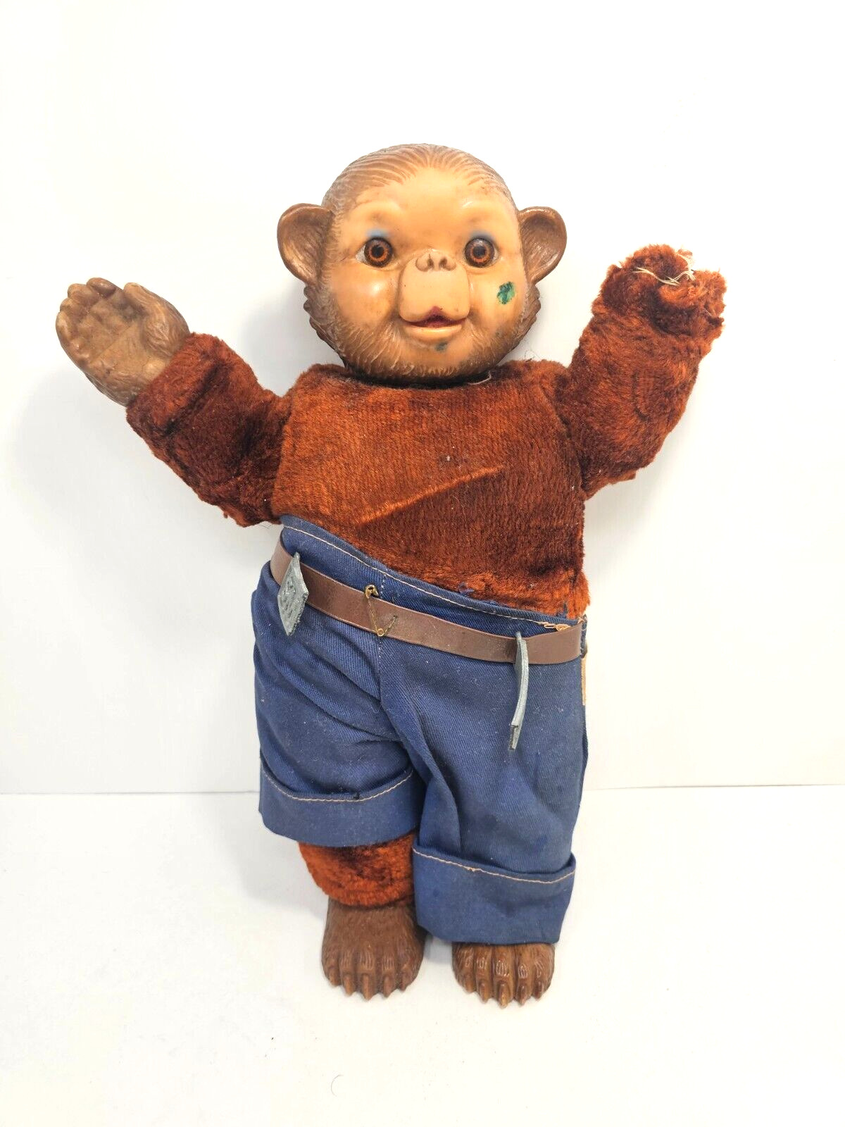 Vintage 1950s Smokey the Bear Rubber Face 16’’ Ideal Toy Plush Animal Doll