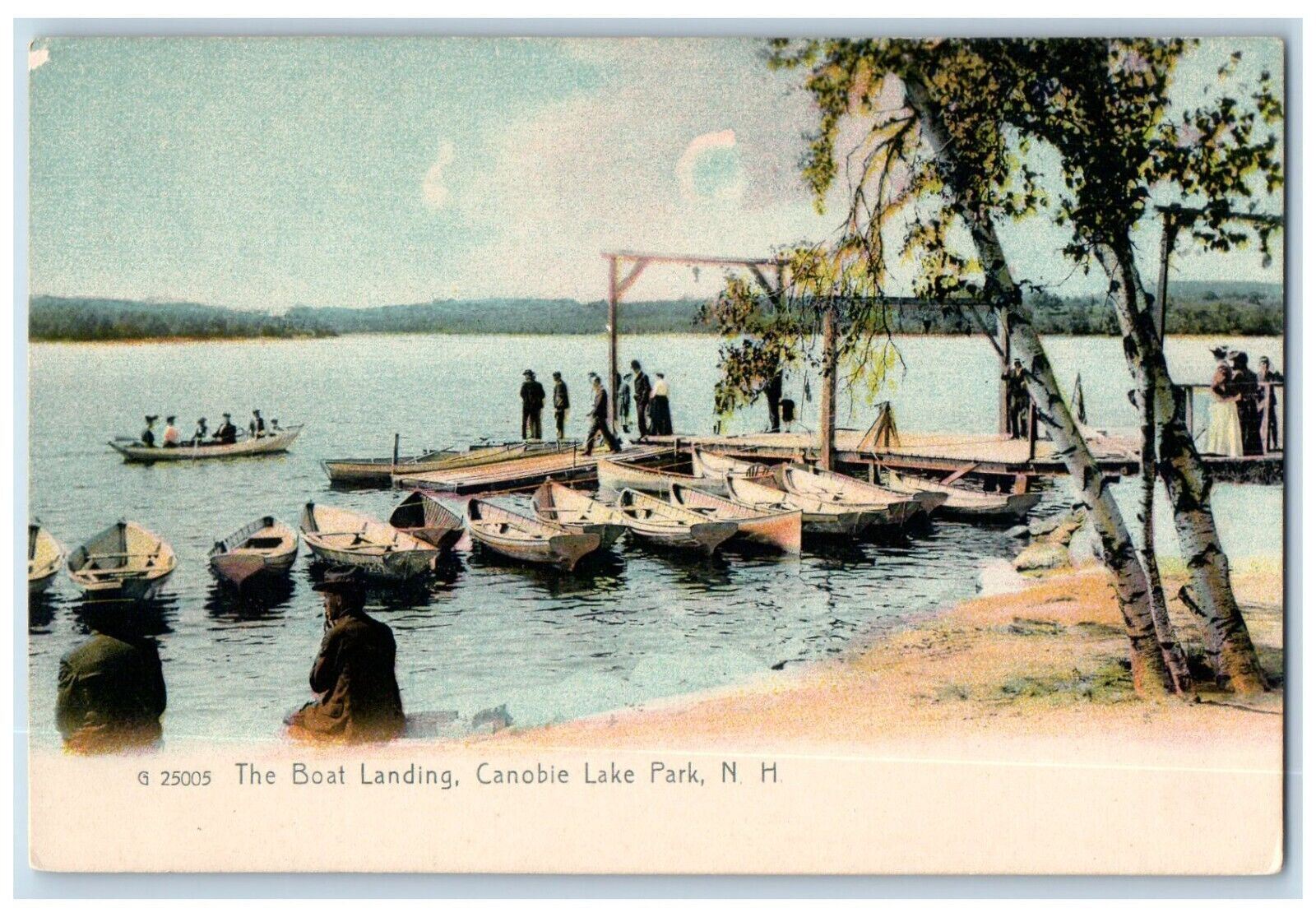 c1905 The Boat Landing Canobie Lake Park New Hampshire NH Rotograph Postcard