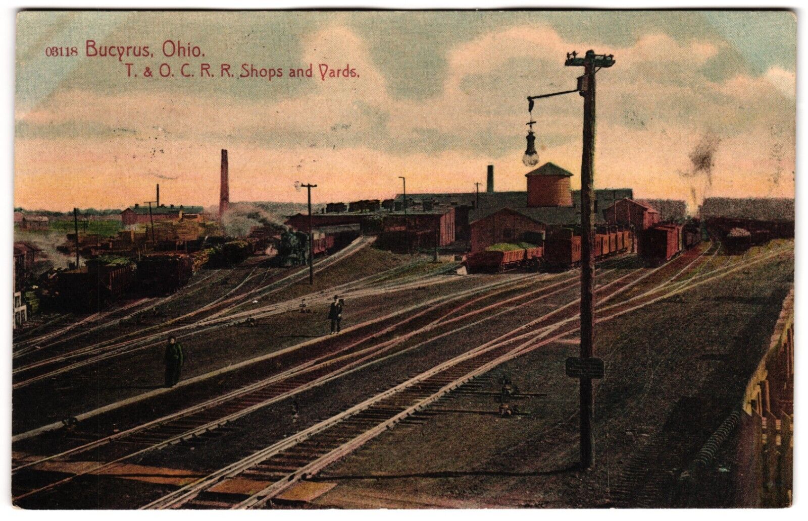 Toledo and Ohio Central Railroad Shops & Yards T.&O.C c1900s Bucyrus OH Postcard