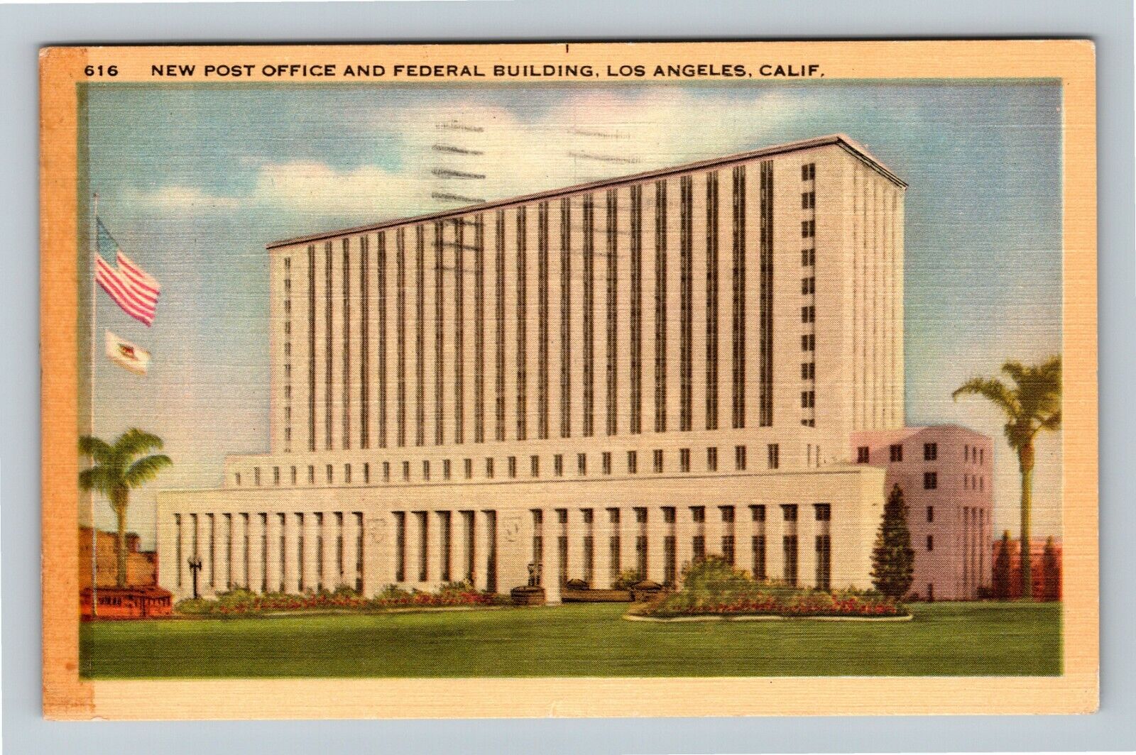 Los Angeles, CA-California, Post Office & Federal Building Vintagec1941 Postcard