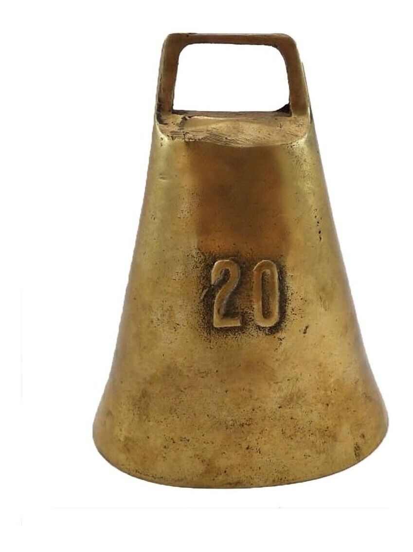 Polished BRONZE COWBELL Number 20 -- Argentinian Gaucho Cow Bell Rodeo Ranch NEW