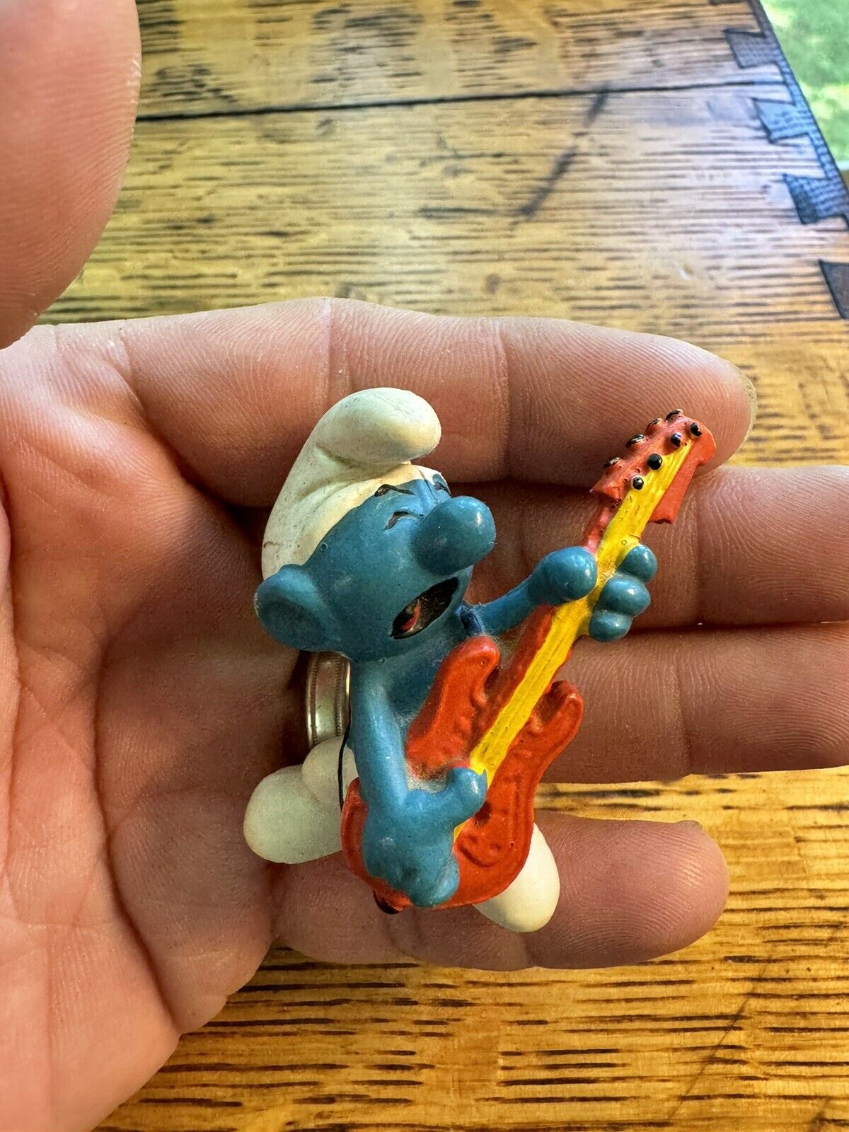 Smurf with Guitar Schleich Peyo Wallace Berrie & Co 1982 Figure