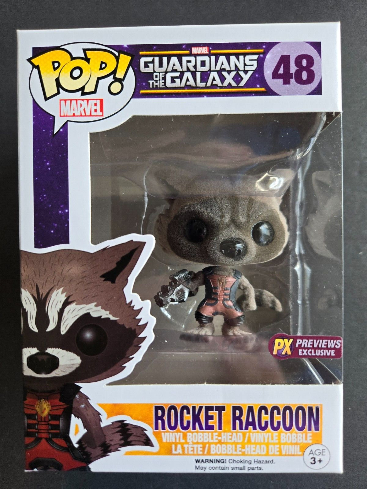 Funko Pop Marvel - Rocket Raccoon #48 - PX Previews Exclusive Ravagers Flocked