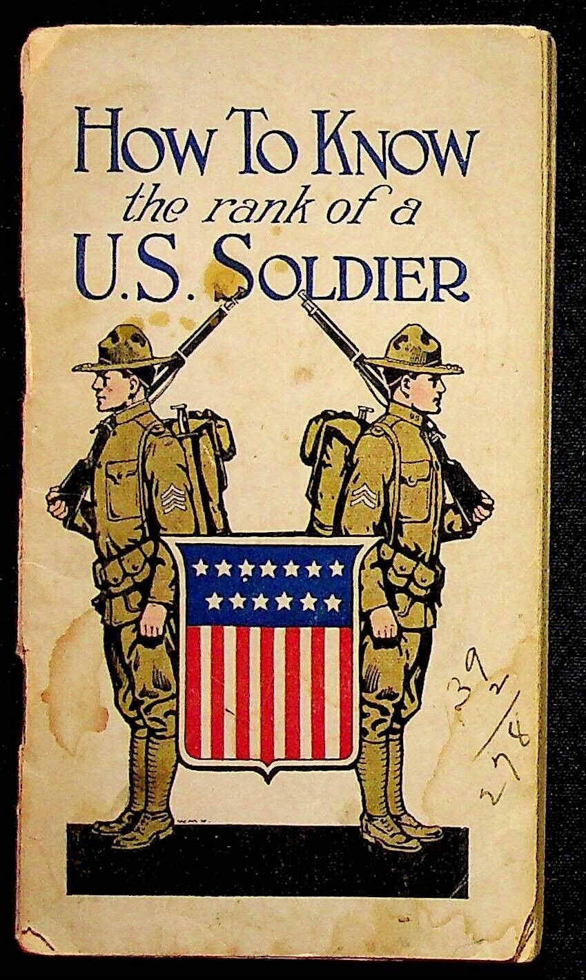 1918 WWI How To Know The Rank Of A U.S. Soldier Paulsen Booklet Flags Insignia