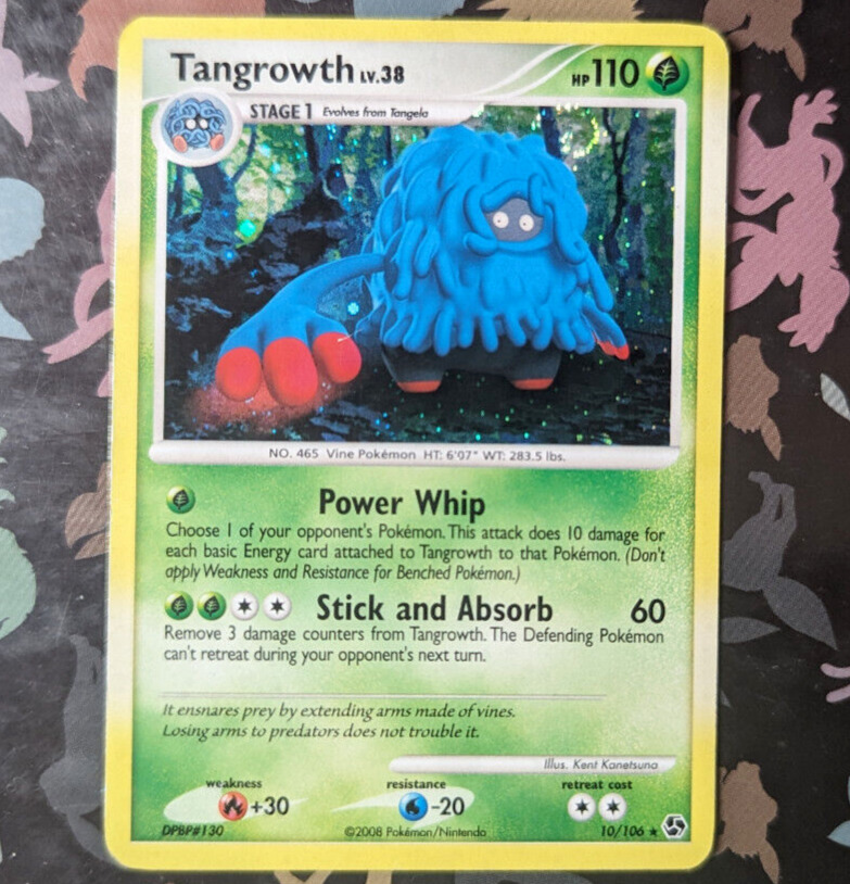 Tangrowth 10/106 SWIRL Holo Rare Great Encounters Pokemon Card Excellent