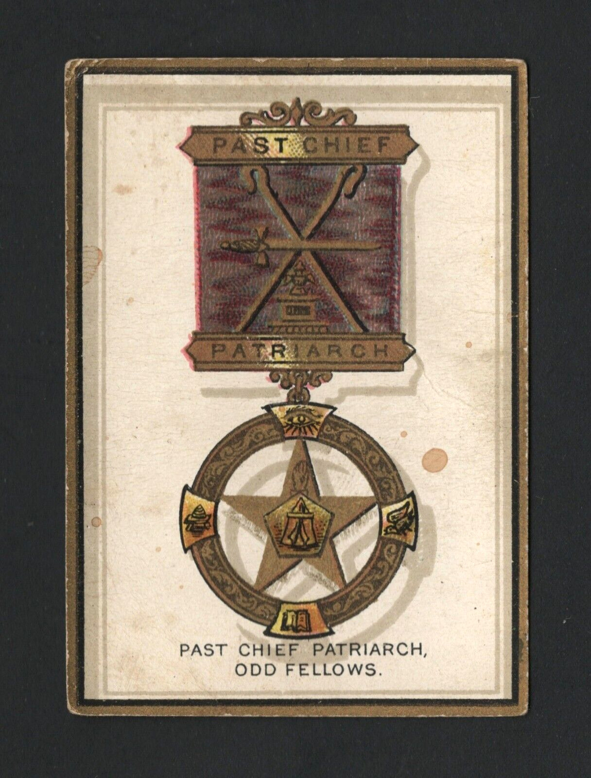 1911 Emblem Cigarettes Emblem Series #43 – Past Chief Patriarch, Odd Fellows
