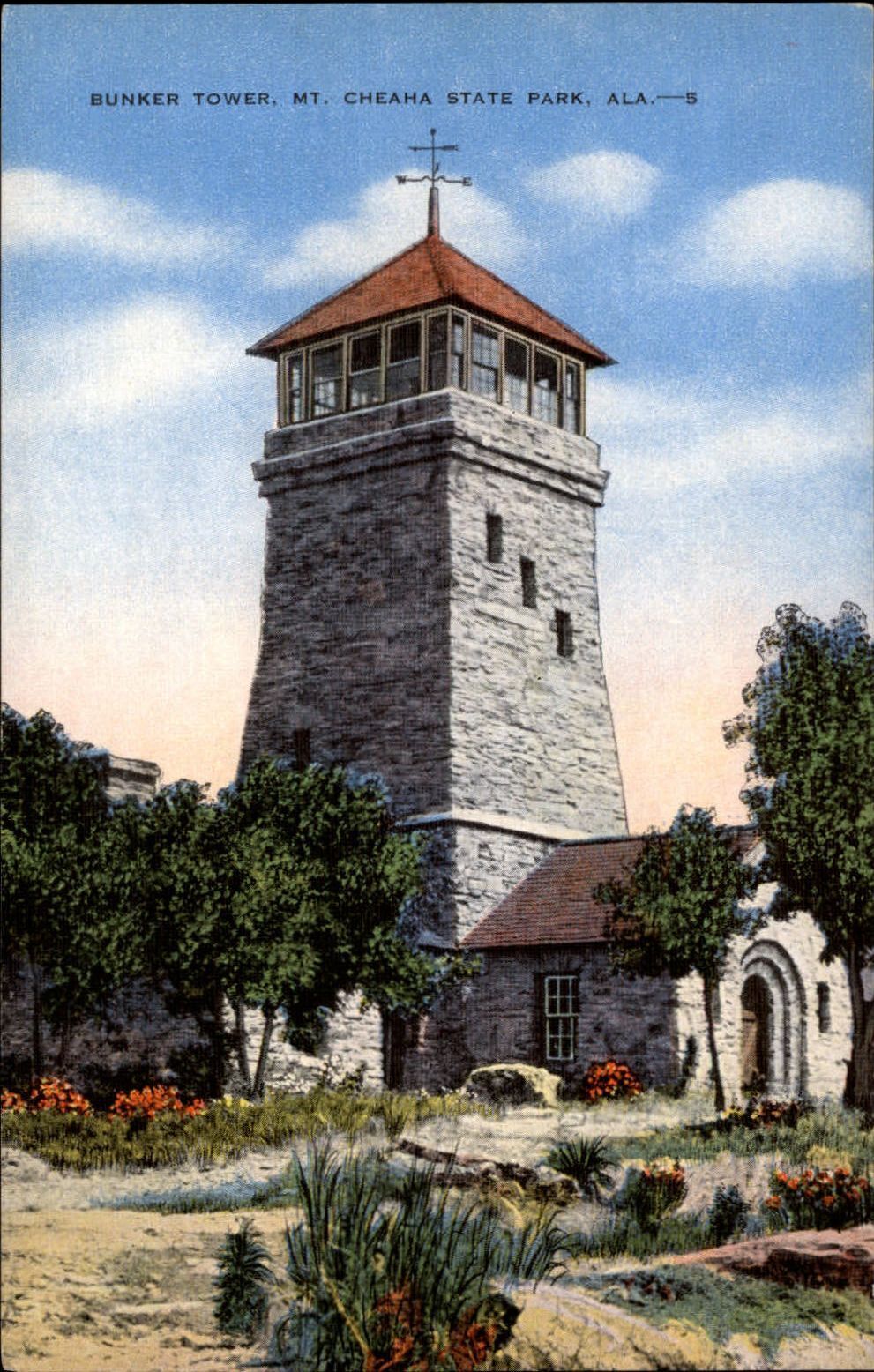 Bunker Tower Mt Cheaha State Park Alabama ~ postcard sku509