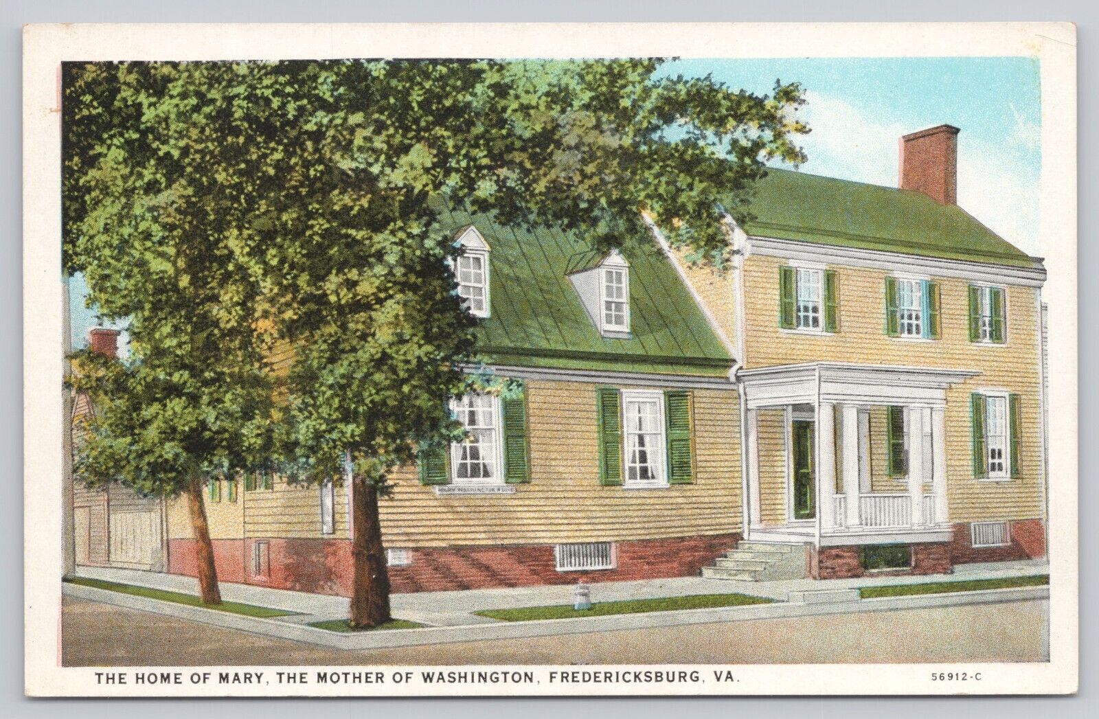 Fredericksburg Virginia, Mary Washington Home, Vintage Postcard