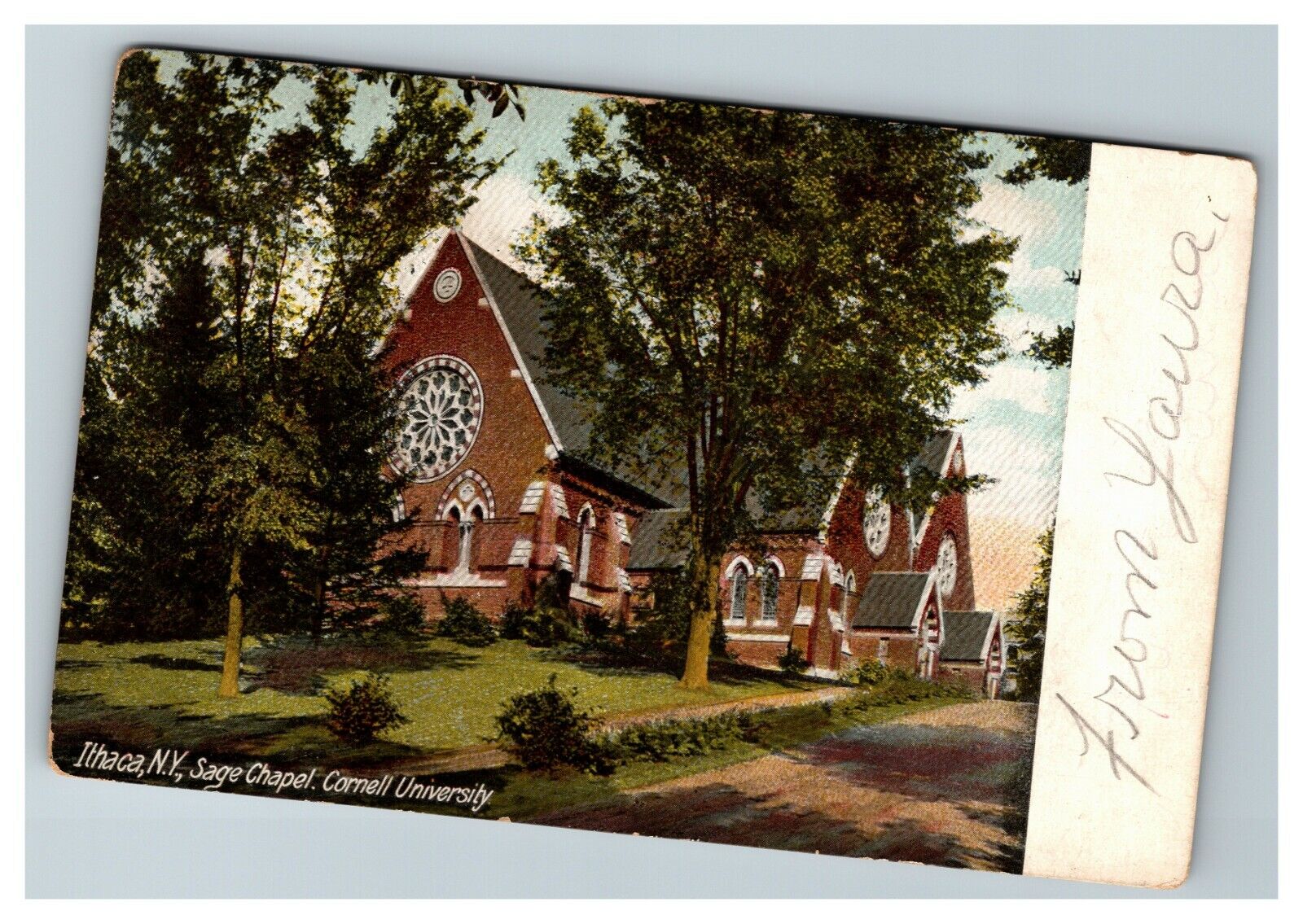 View Sage Chapel, Cornell University, Ithaca NY c1908 RPO Vintage Postcard