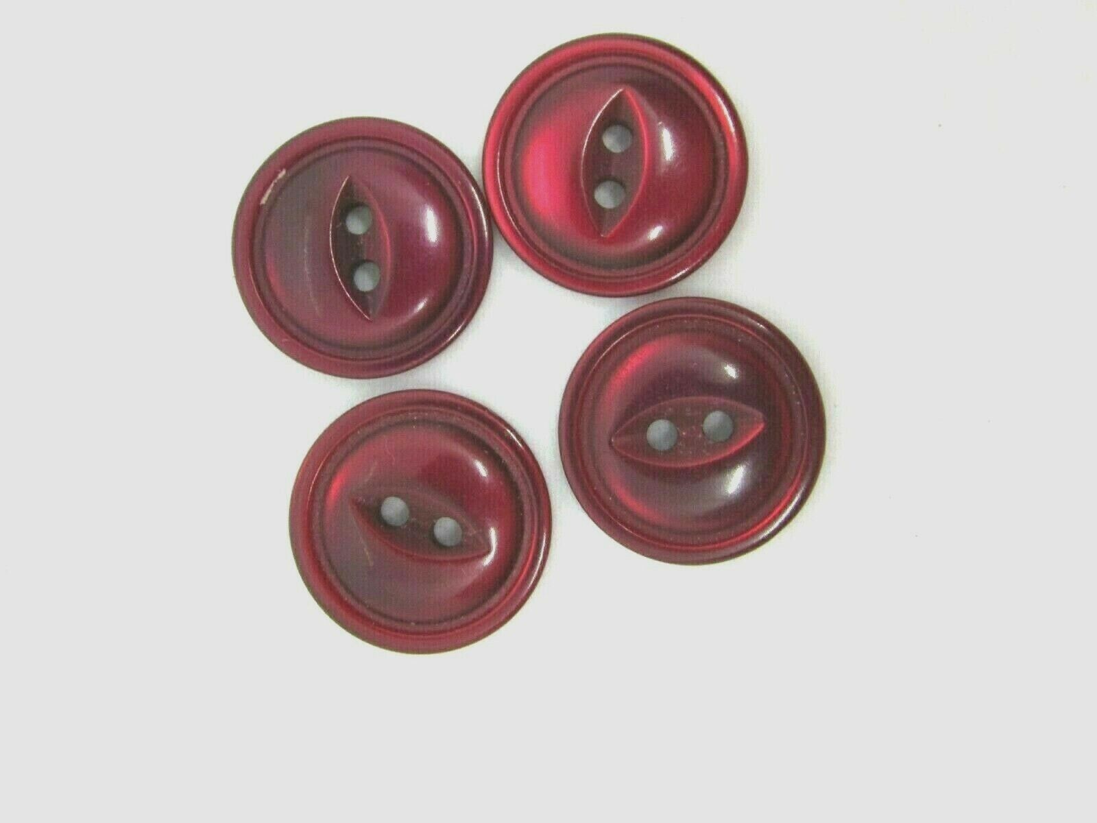 Vintage 4 Burgundy Pearlized Buttons 3/4\