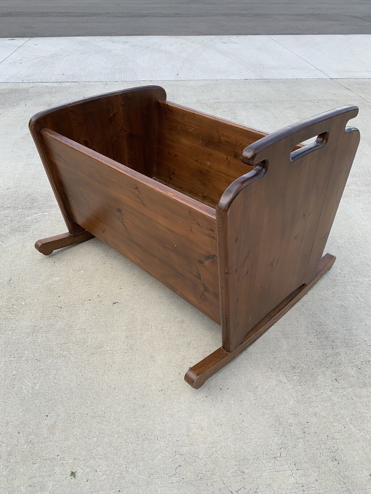 Homemade wooden antique cradle