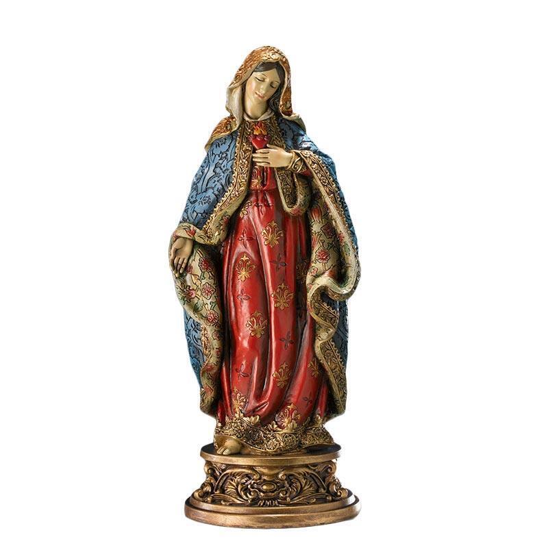 Sacred Devotions Hand Painted Immaculate Heart of Mary Resin Statue