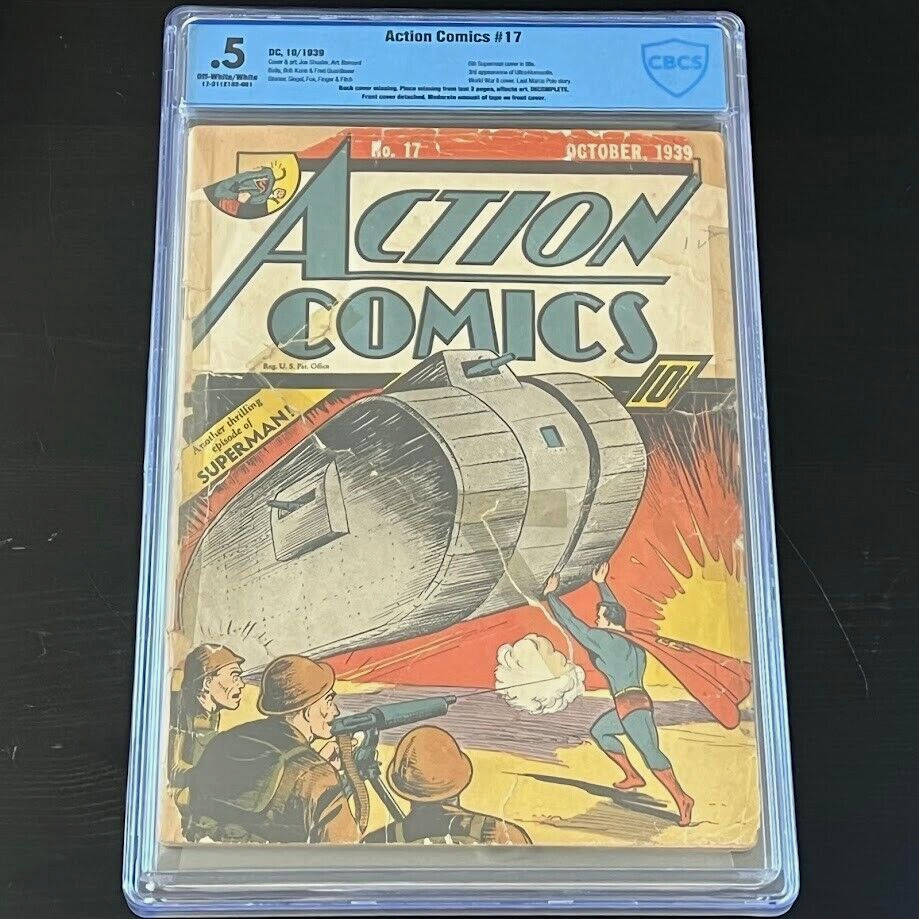 Action Comics #17 (1939) CBCS 0.5 ⭐ 6th Superman Cover ⭐ Golden Age DC Comic