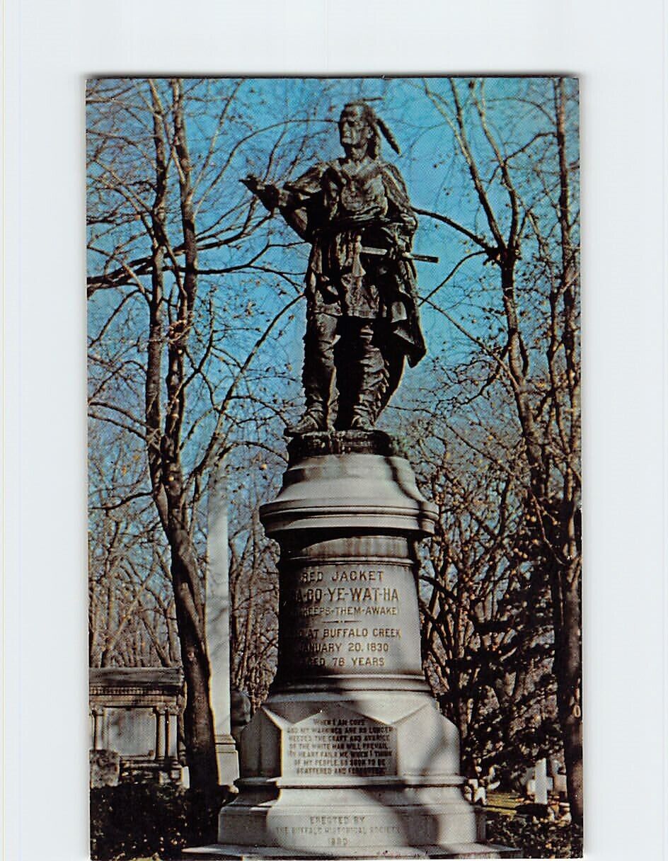 Postcard Great Seneca Chief Red Jacket, Forest Lawn, Buffalo, New York