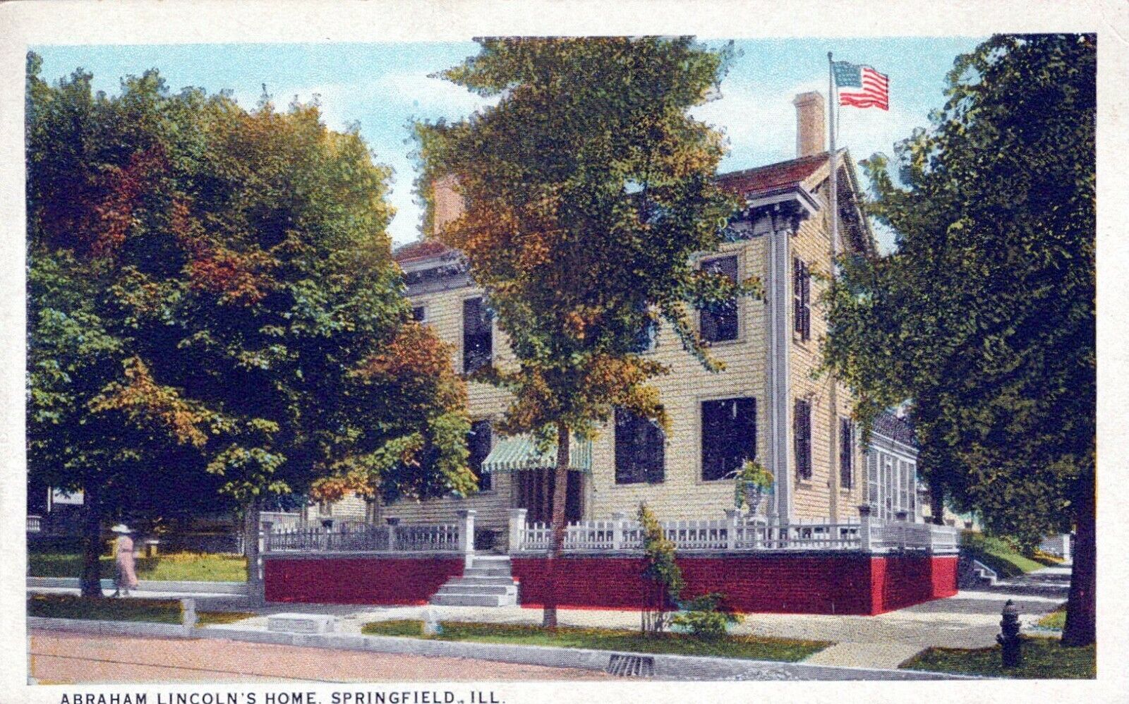 Abraham Lincoln's Home Springfield Illinois Vintage White Border Post Card