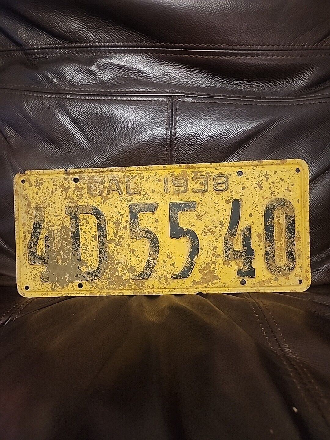 1938 California License Plate 4 D 5540