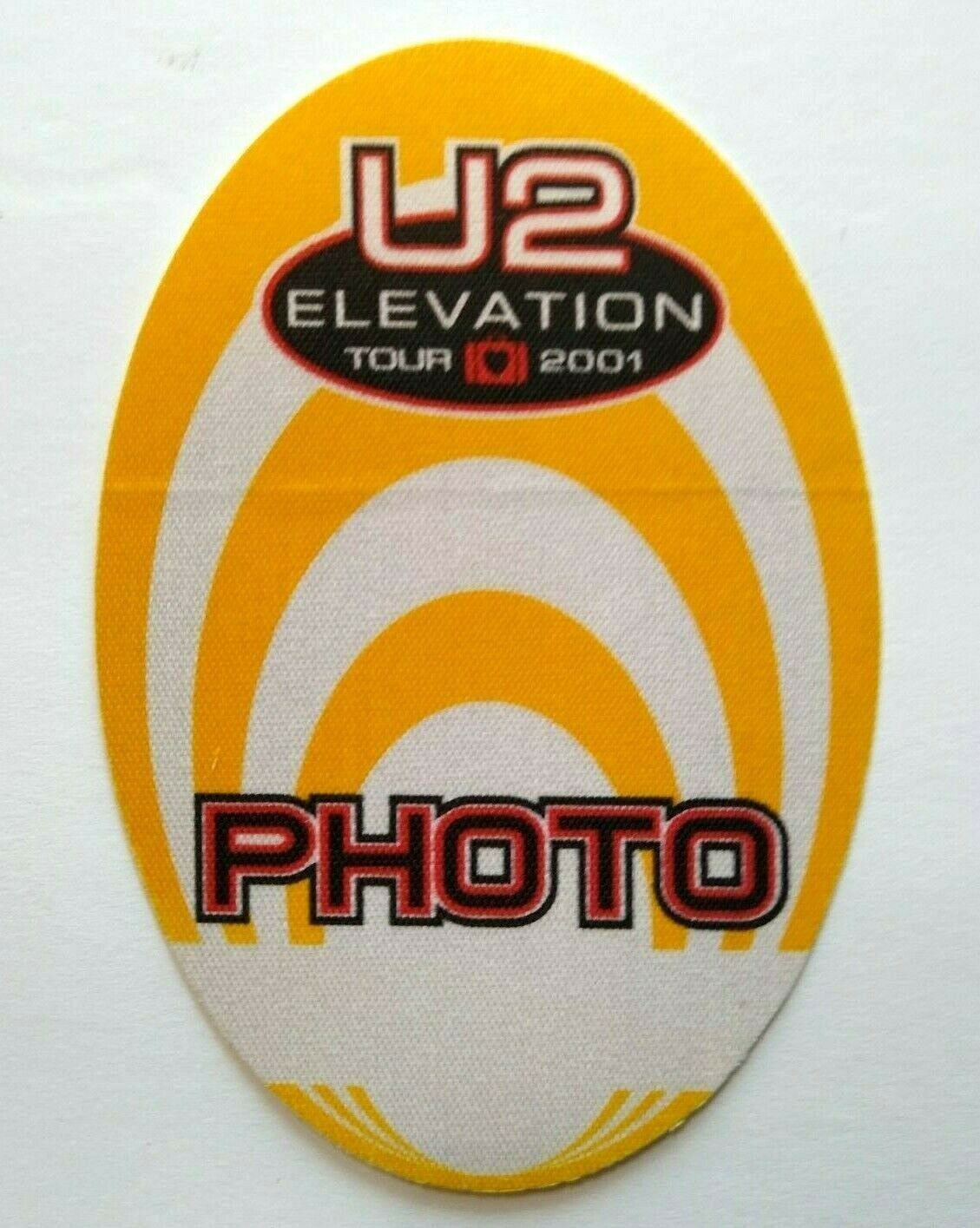 U2 Backstage Pass Original Pop Rock Music Elevation Concert Tour 2001 Yellow