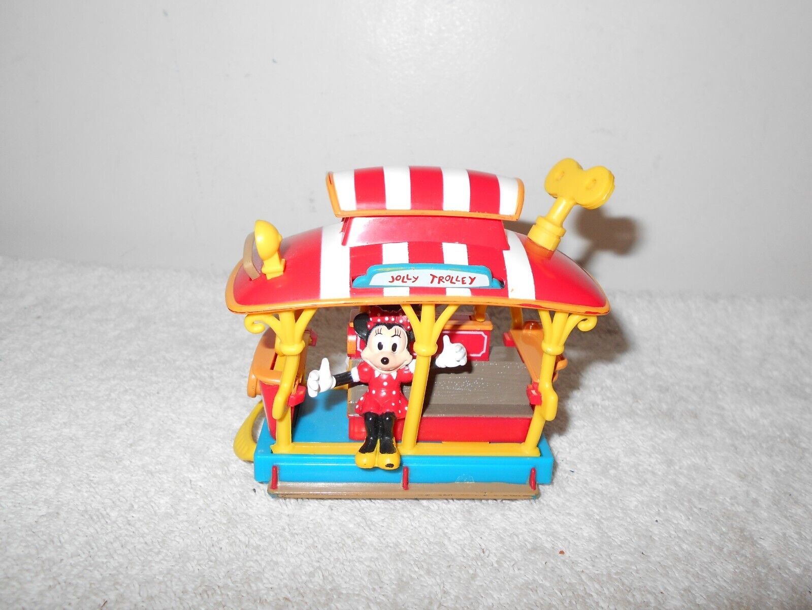 DISNEYLAND VTG LATE 90\'S TOONTOWN JOLLEY TROLLEY MICKEY MOUSE WIND-UP TOY