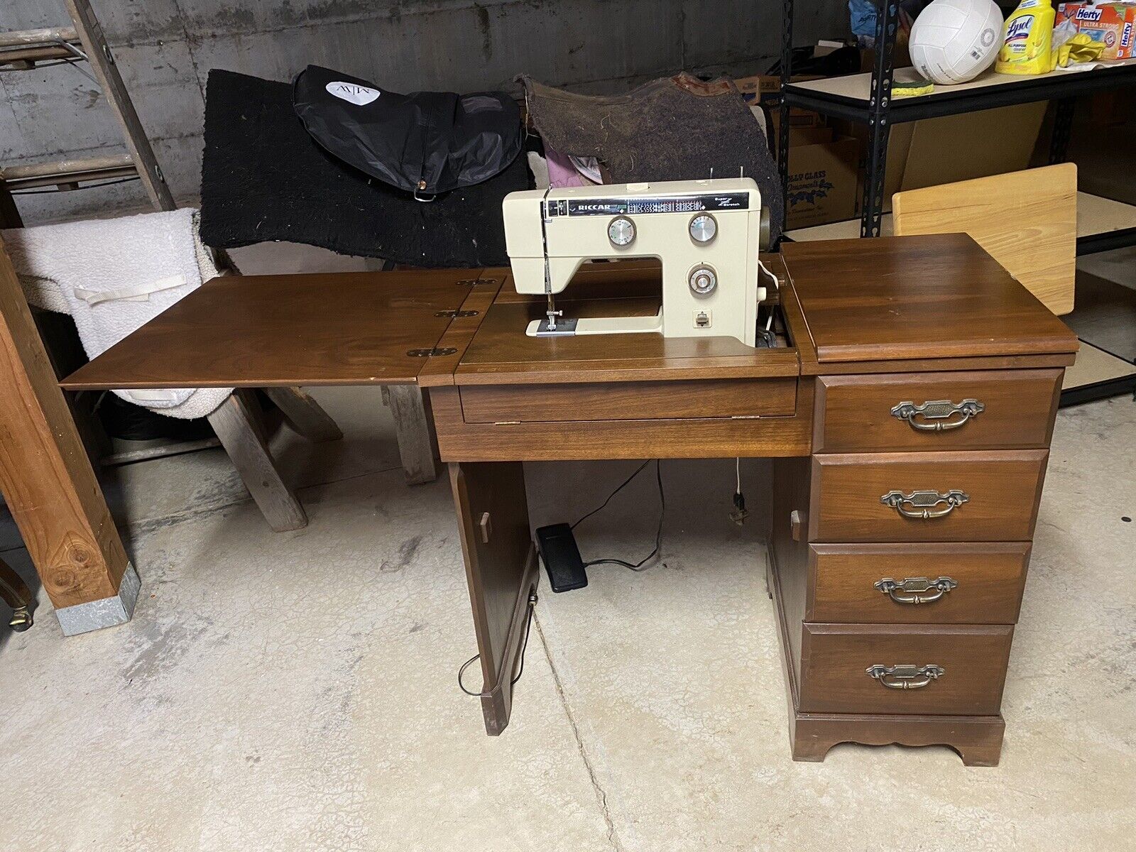 Vintage Riccar Electronic 808E Sewing Machine with Cabinet