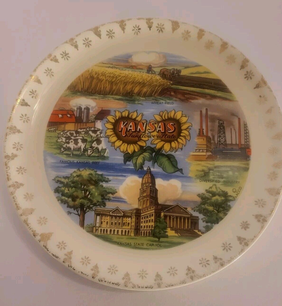 Kansas Sunflower State 7 In Collectible Plate