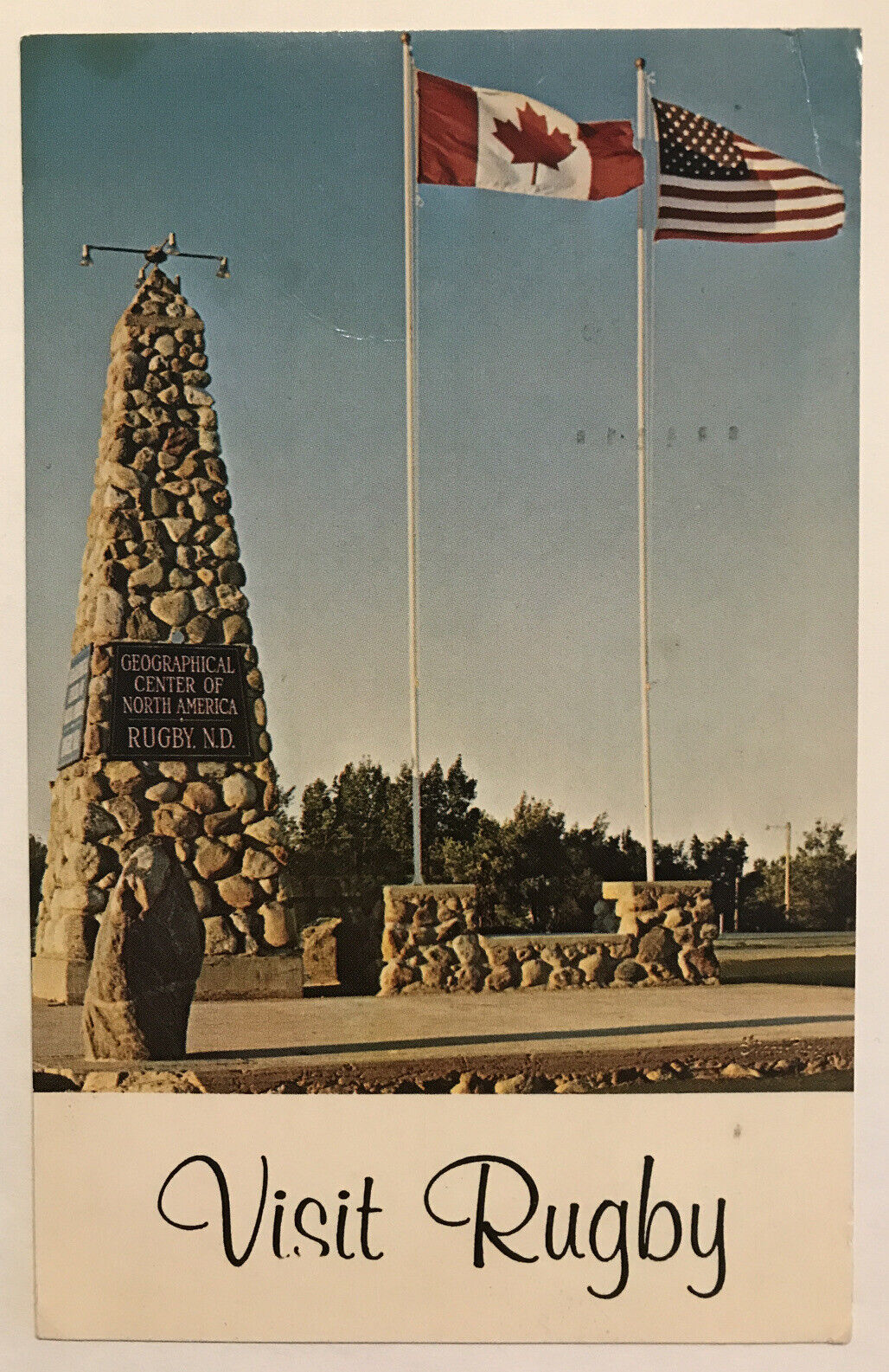 Center of North America, Visit Rugby, North Dakota ND Postcard - June 27, 1970