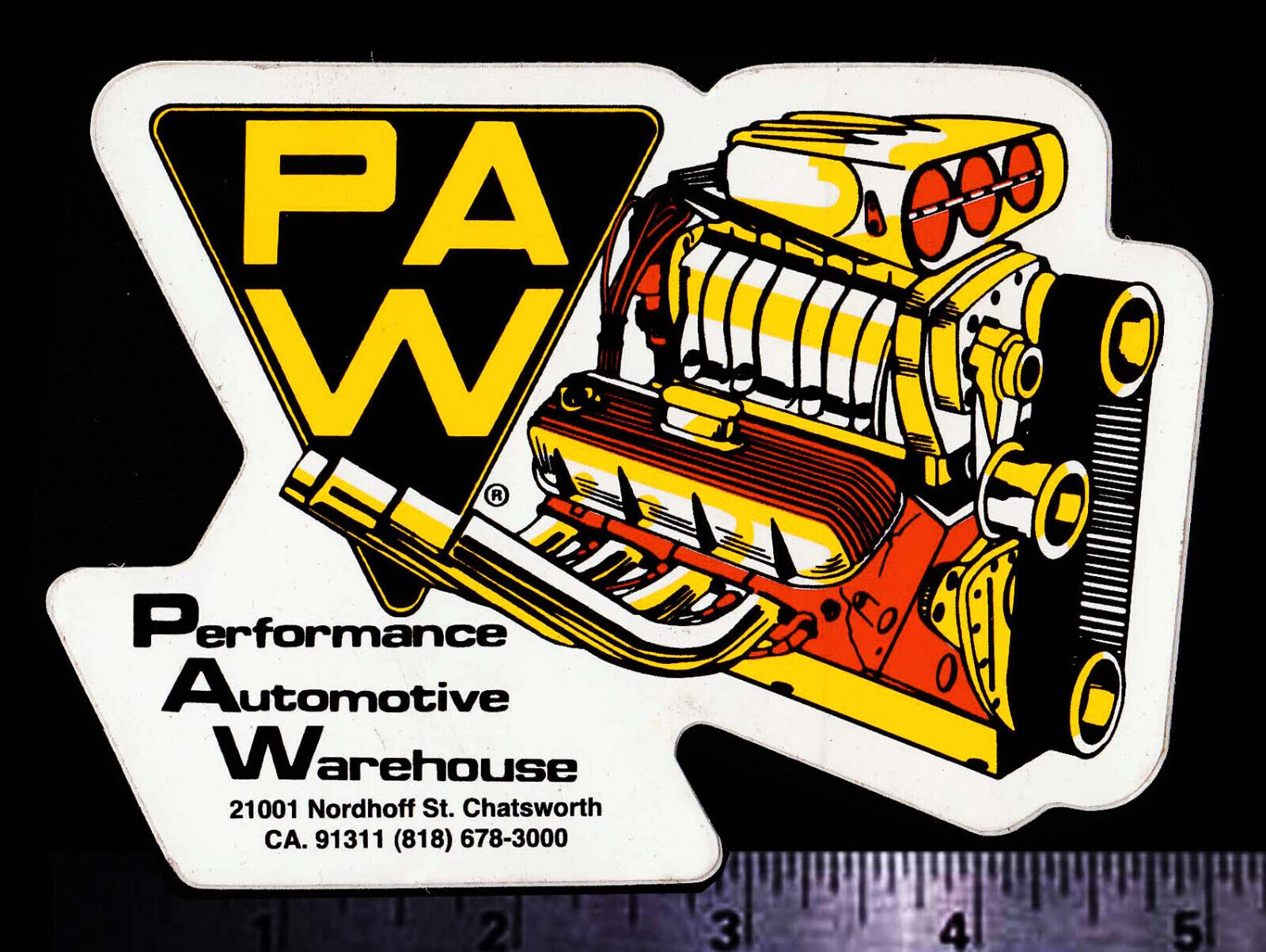 PAW Performance Automotive Wholesale  Original Vintage 70\'s Racing Decal/Sticker