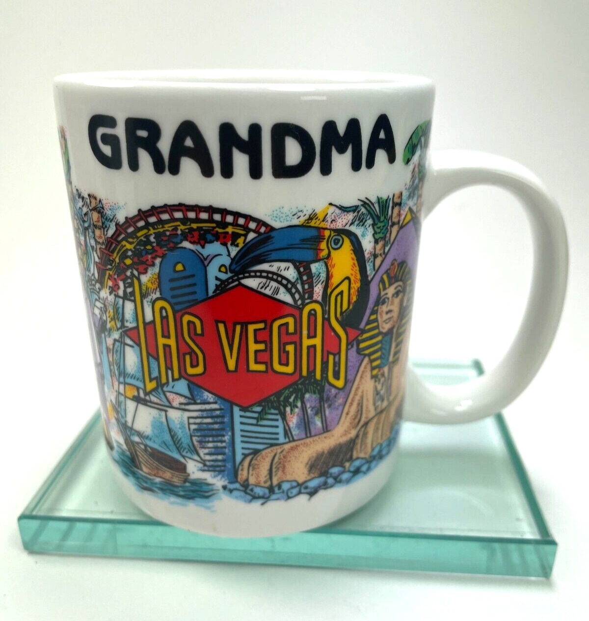 Las Vegas Coffee Mug Grandma Fun City to Visit 12 oz City Landmark Souvenir B8