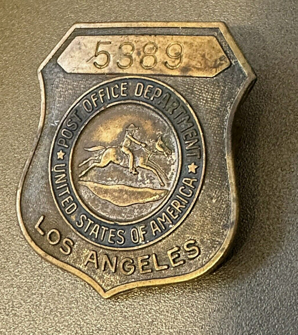 EARLY United States Post Office Employee / Pin LOS ANGELES CA. Pony Express