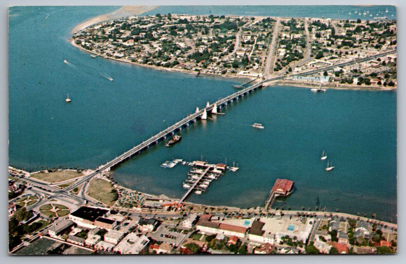 Postcard  Aerial View Bridge of Lions St. Augustine & Anastasia  Florida   C 23