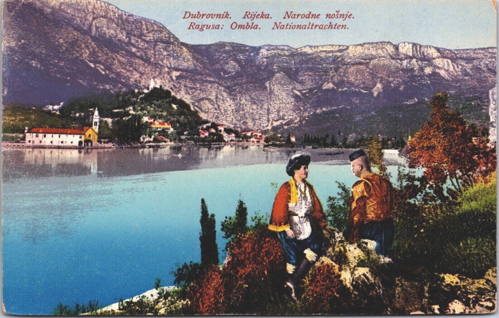 Croatia Dubrovnik Rijeka Narodne Nošnje Vintage Postcard 09.10