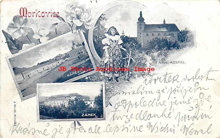 Czech Republic, Morkovice, Namesti, Zamek, Farni Kostel, Austria Stamp, UDB,1899