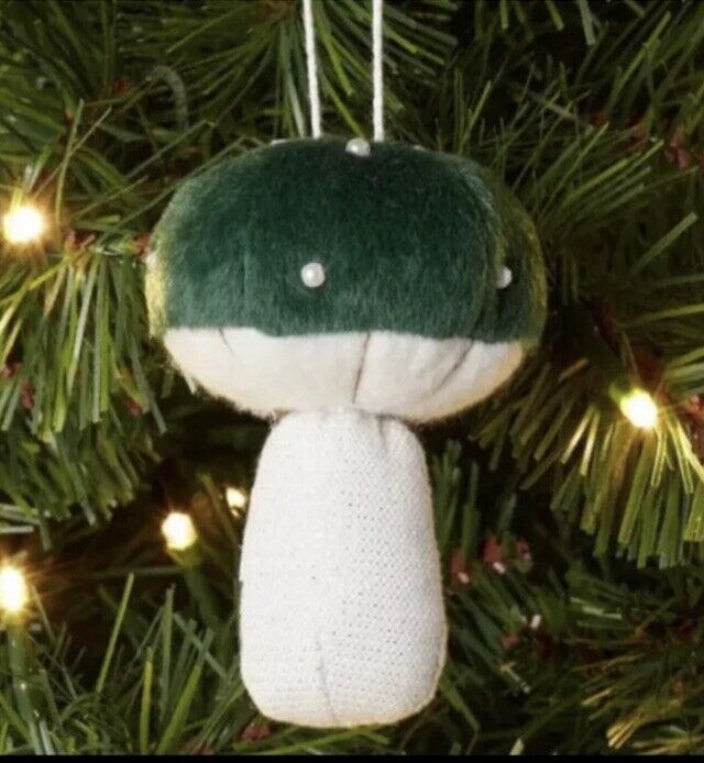 Fabric Mushroom Christmas Tree Ornament Dark Green Wondershop Target New