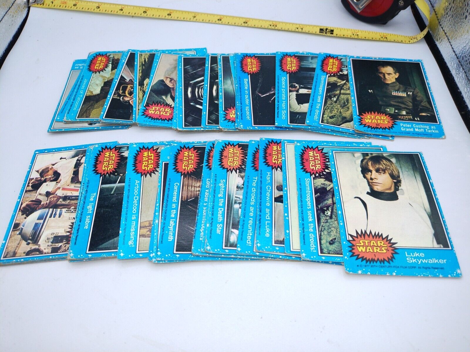 Star Wars Blue Series Lot Of 65   Trading Cards 1977 Vintage