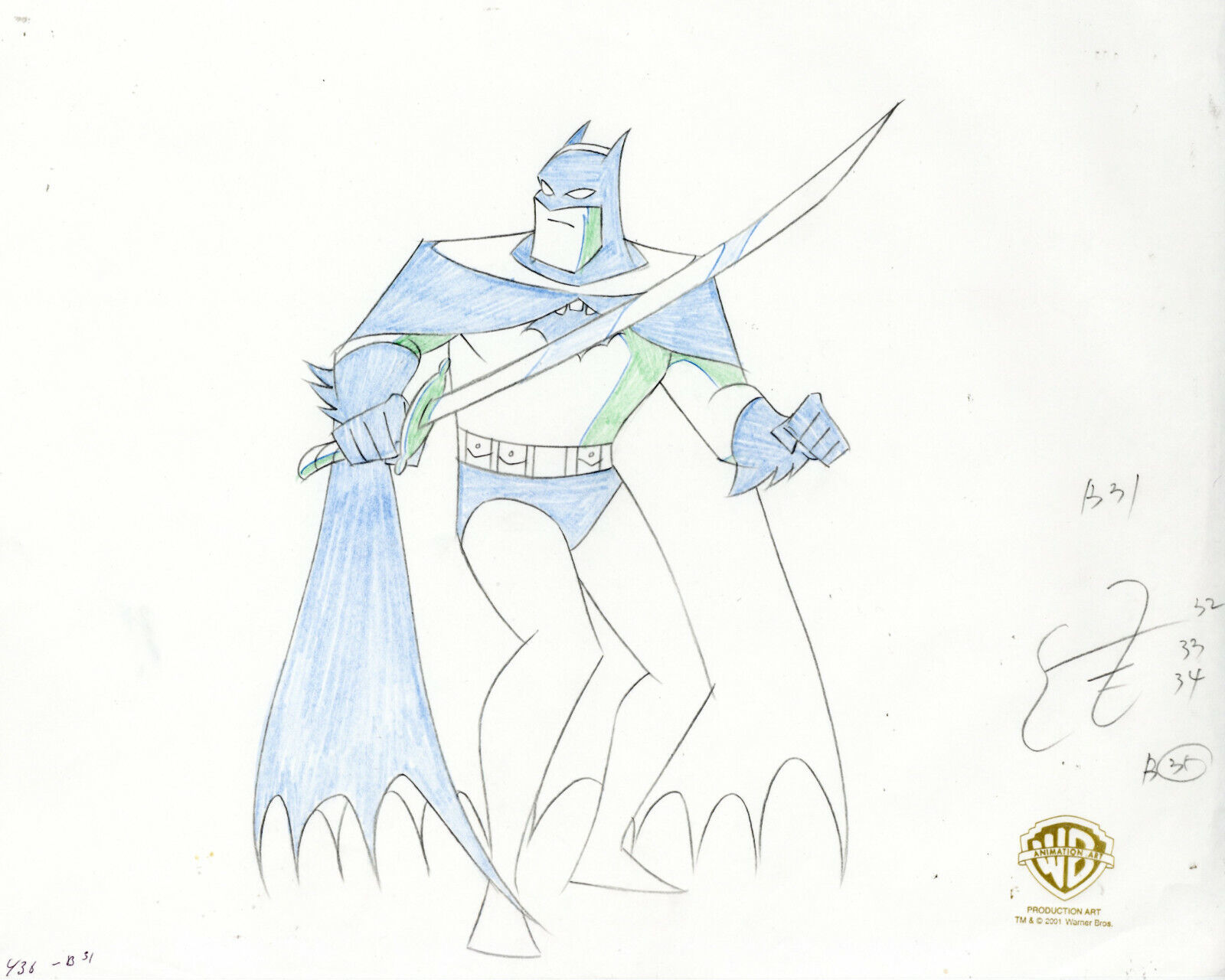 Batman The Animated Series Original Production Drawing-Batman- Animal Act