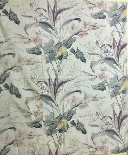 1930’s French Botanical Cotton Printed Fabric