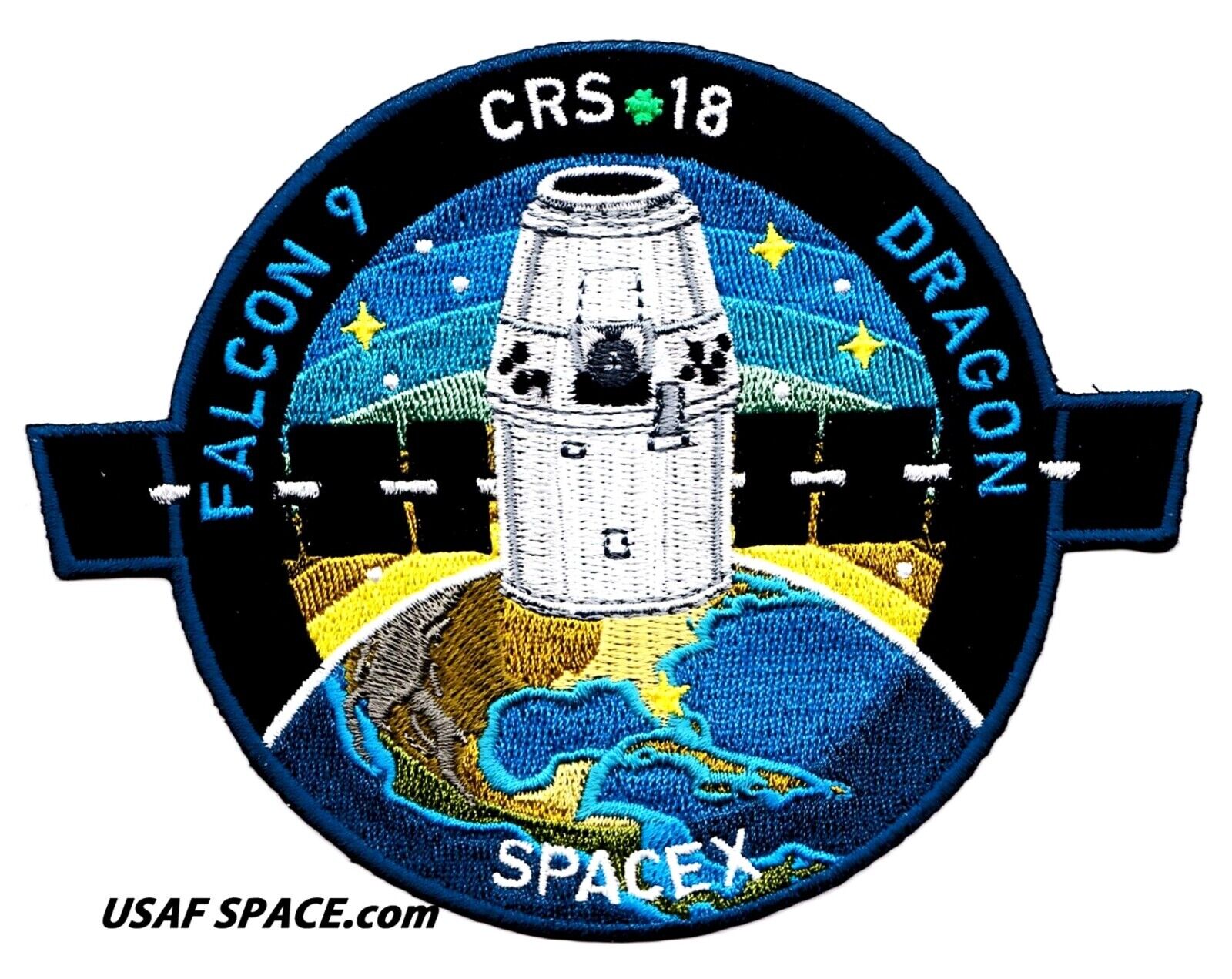 Authentic CRS-18 - SPACEX FALCON-9 DRAGON F-9 ISS NASA RESUPPLY Mission PATCH