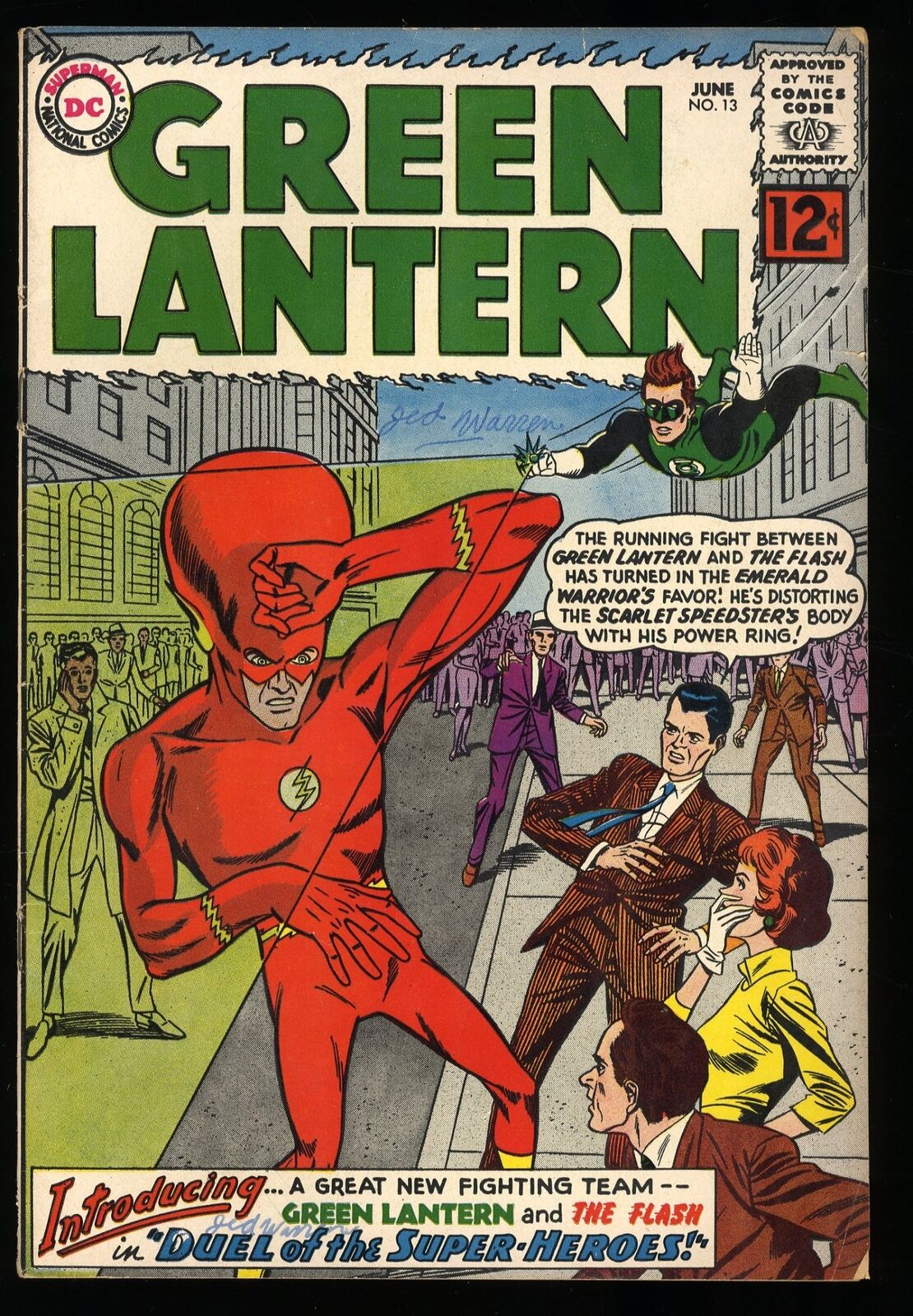 Green Lantern #13 VG/FN 5.0 Flash Gil Kane/Joe Giella Cover DC Comics 1962