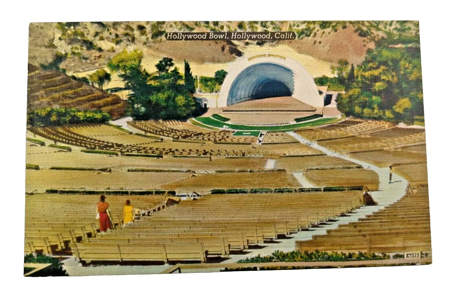 Vtg Hollywood Bowl Amphitheater Los Angeles California CA Postcard