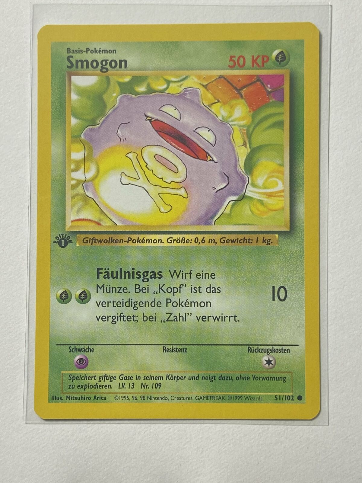 Koffing German 1st edition Base Set Near Mint Condition 51/102