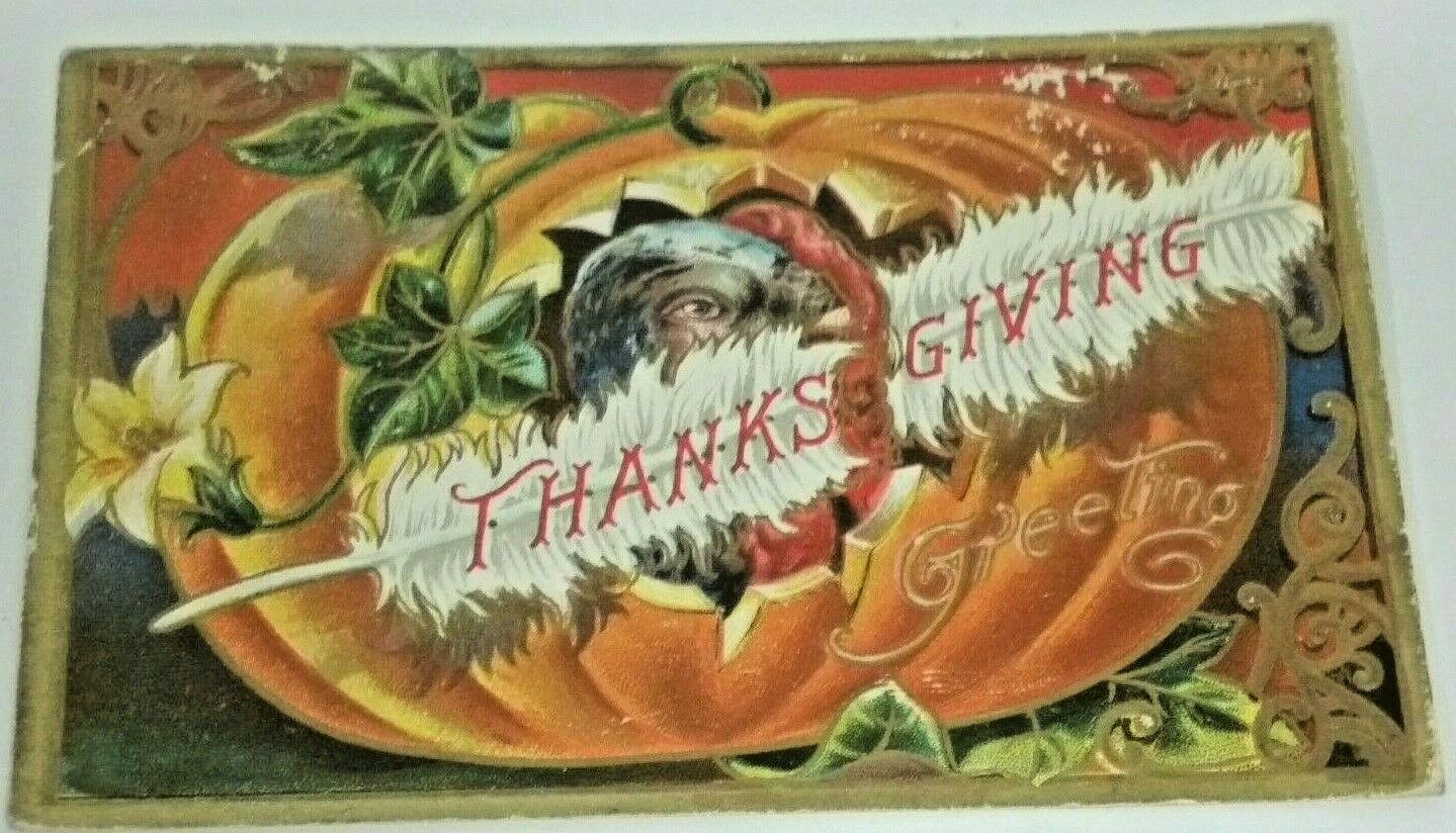 Thanksgiving Postcard, Series 3, Postmarked 1909, Antique Ephemera