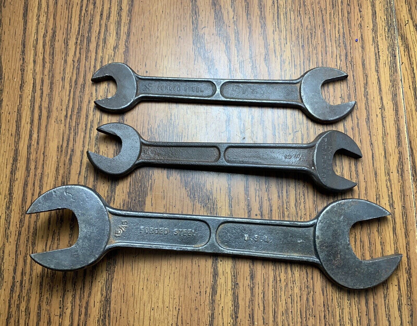 3 Vintage Hy-Bar Offset Open End Wrenches 5/8”-3/4” 16mm-19mm; 15/16”-1” 23-25mm