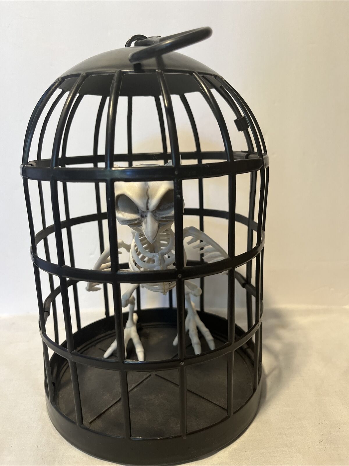 Halloween Skeleton Bird in Cage 10” Prop Spooky Scary Terror