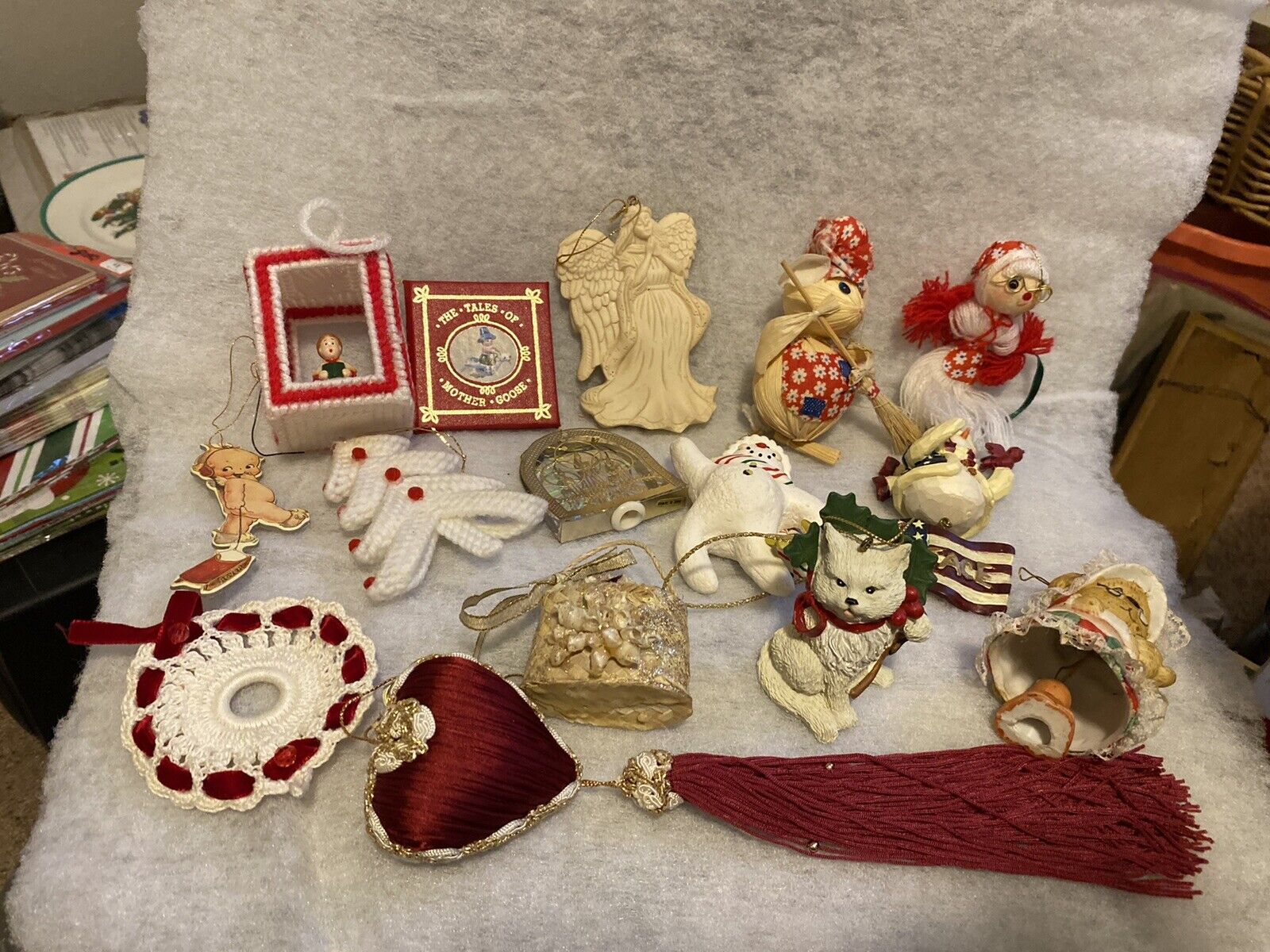 Vintage Lot Of Christmas Ornaments Kurt Adler / Snowmen/ Mice Assorted Granny