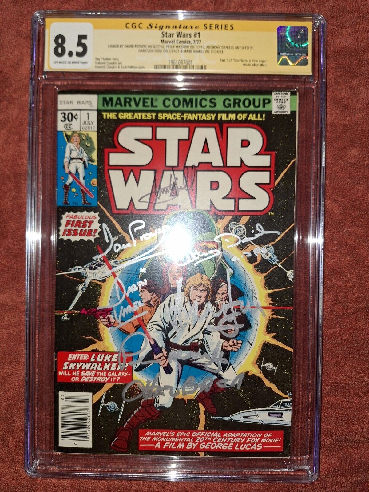 Star Wars #1 1977 CGC SS 8.5 signed Hamill Ford Mayhew Prowse Daniel