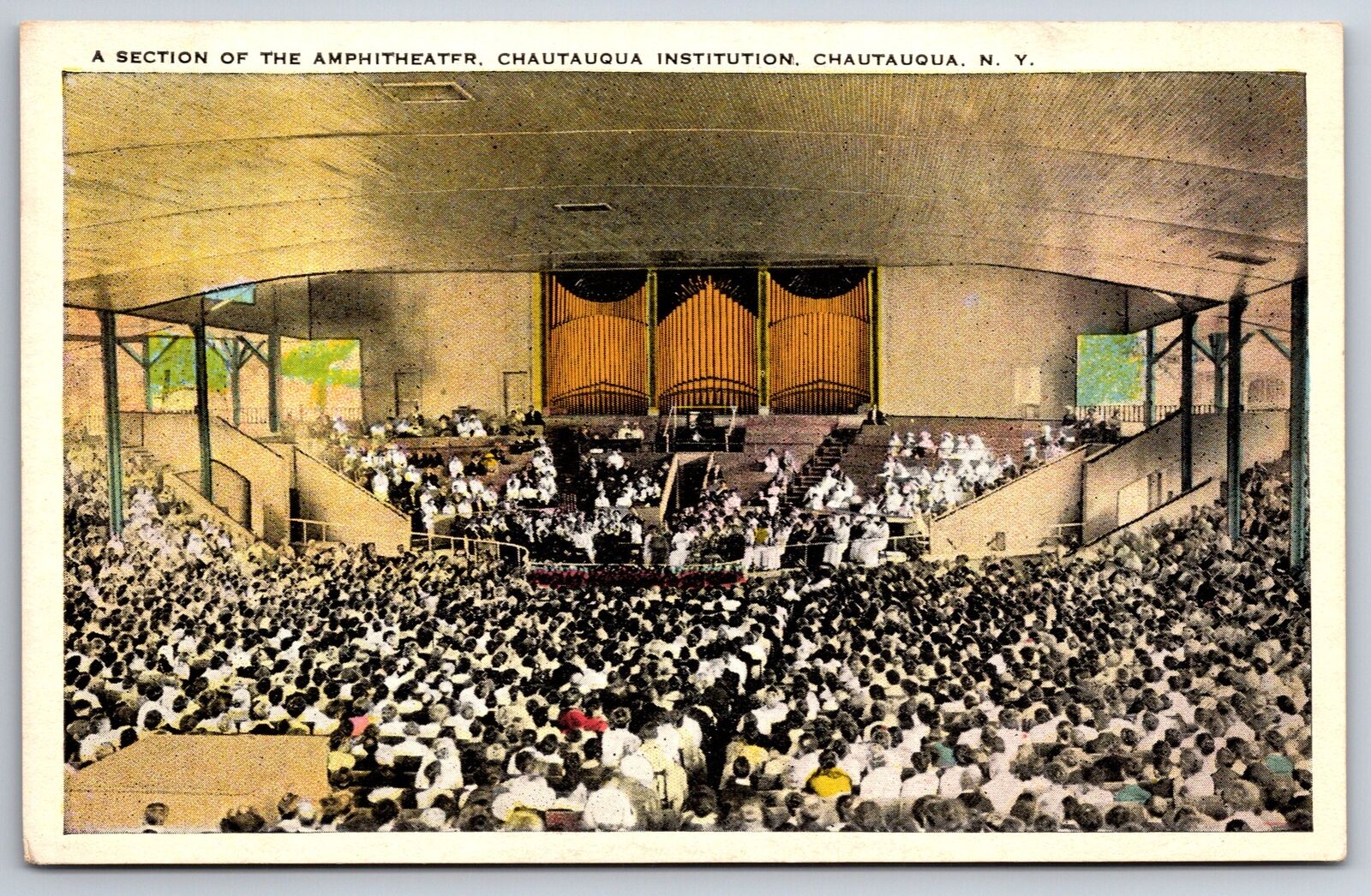 Interior~Chautauqua New York~Section Of The Amphitheater @ Institution~Postcard