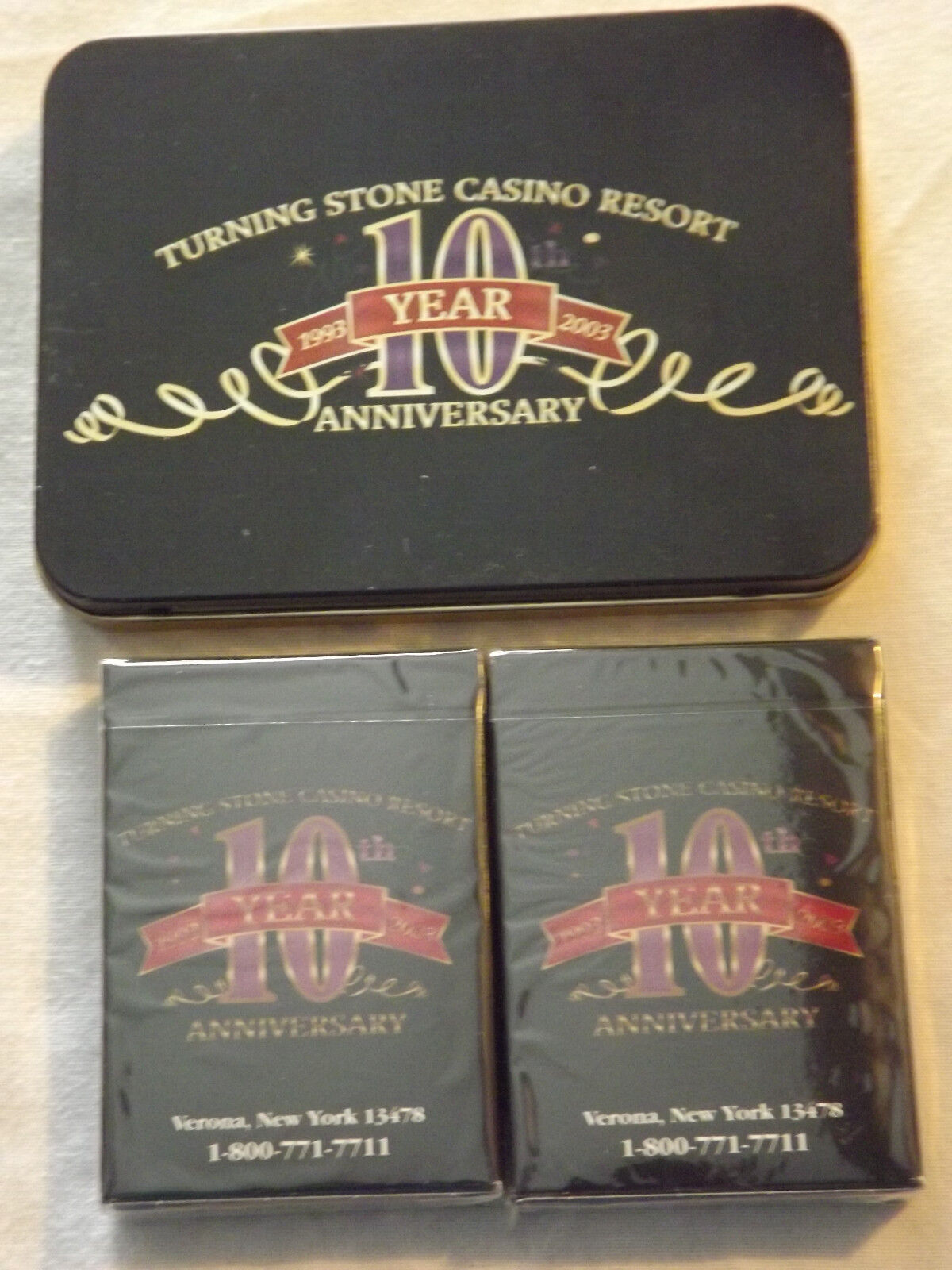 VINTAGE 1993-2003 TURNING STONE CASINO RESORT 10 YEAR ANNIVERSARY PLAYING CARDS 