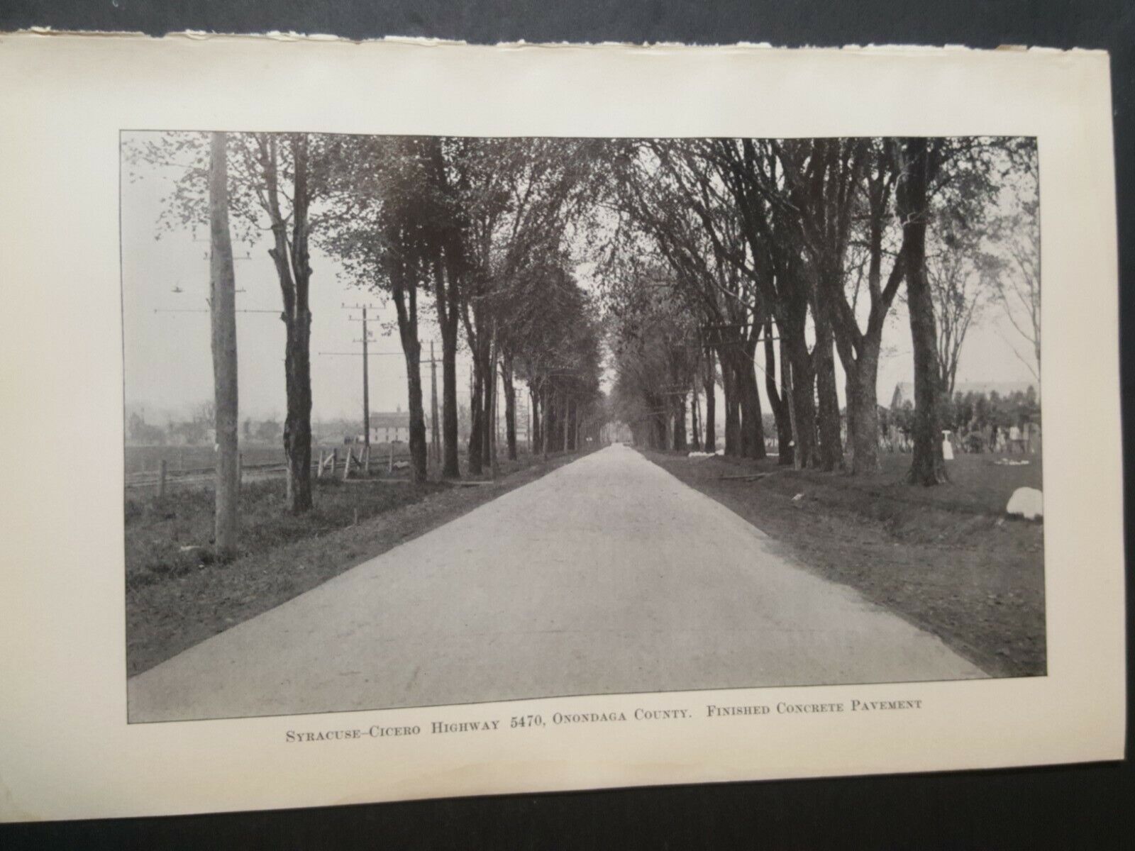 1915 photo plate SYRACUSE CICERO HIGHWAY new concrete pavement Onondaga Co NY 