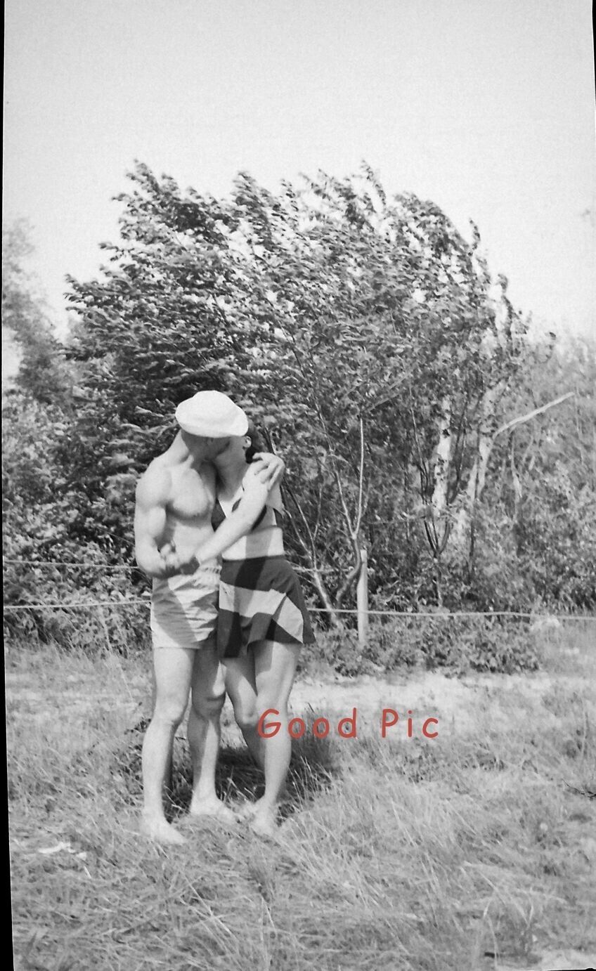 #SL44 - aa Vintage Plastic Photo Negative- Man and Woman Kissing