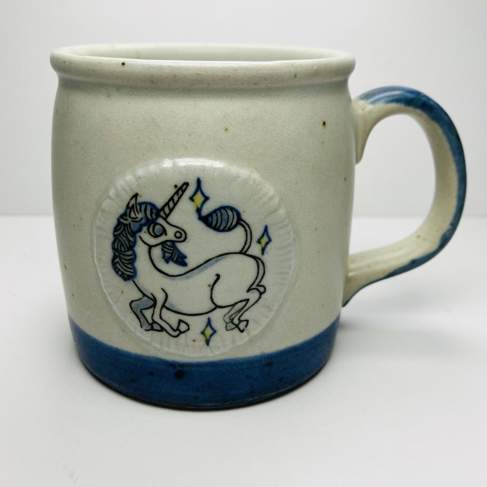 Vintage Otagiri 3D Unicorn Medallion Coffee Mug With Label Japan Fantasy (K)