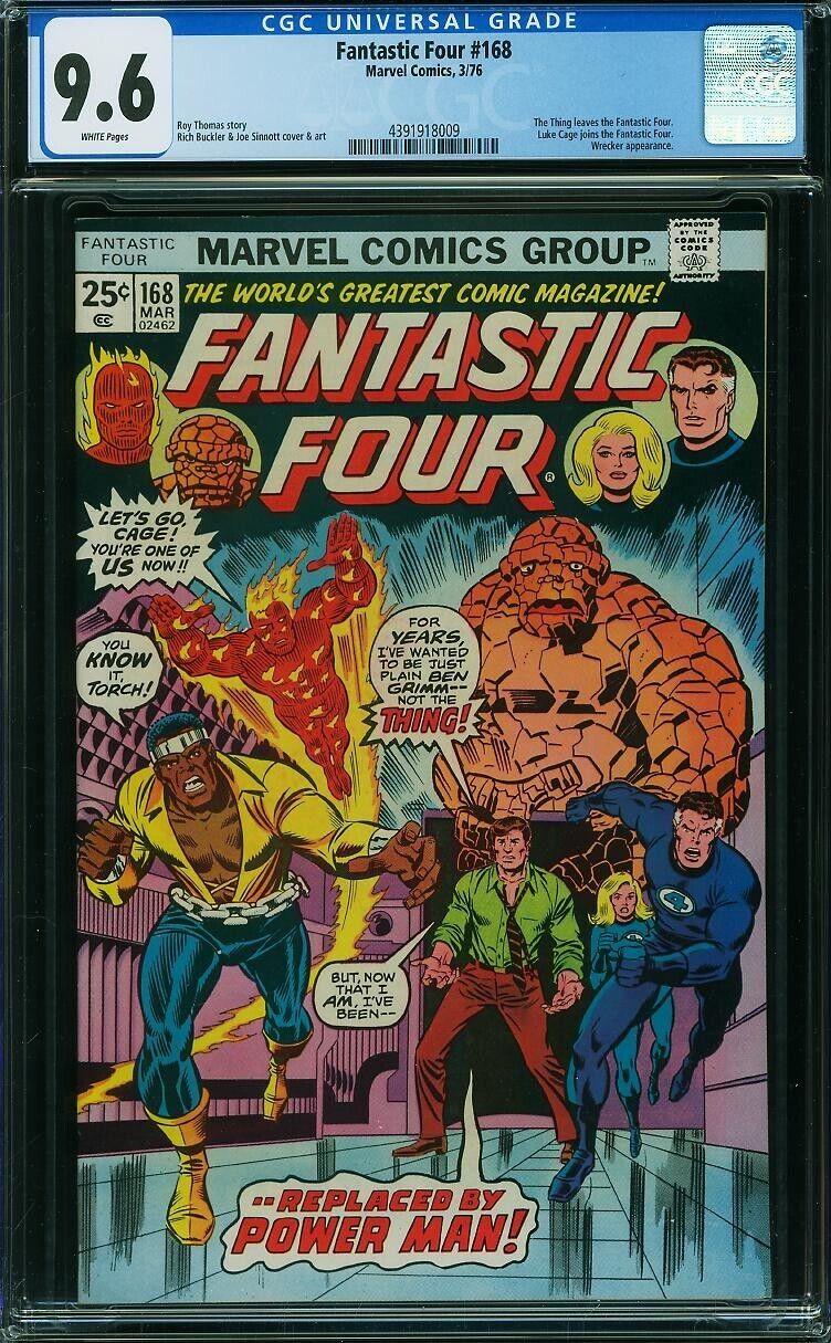Fantastic Four #168 CGC 9.6 Luke Cage joins the Fantastic Four